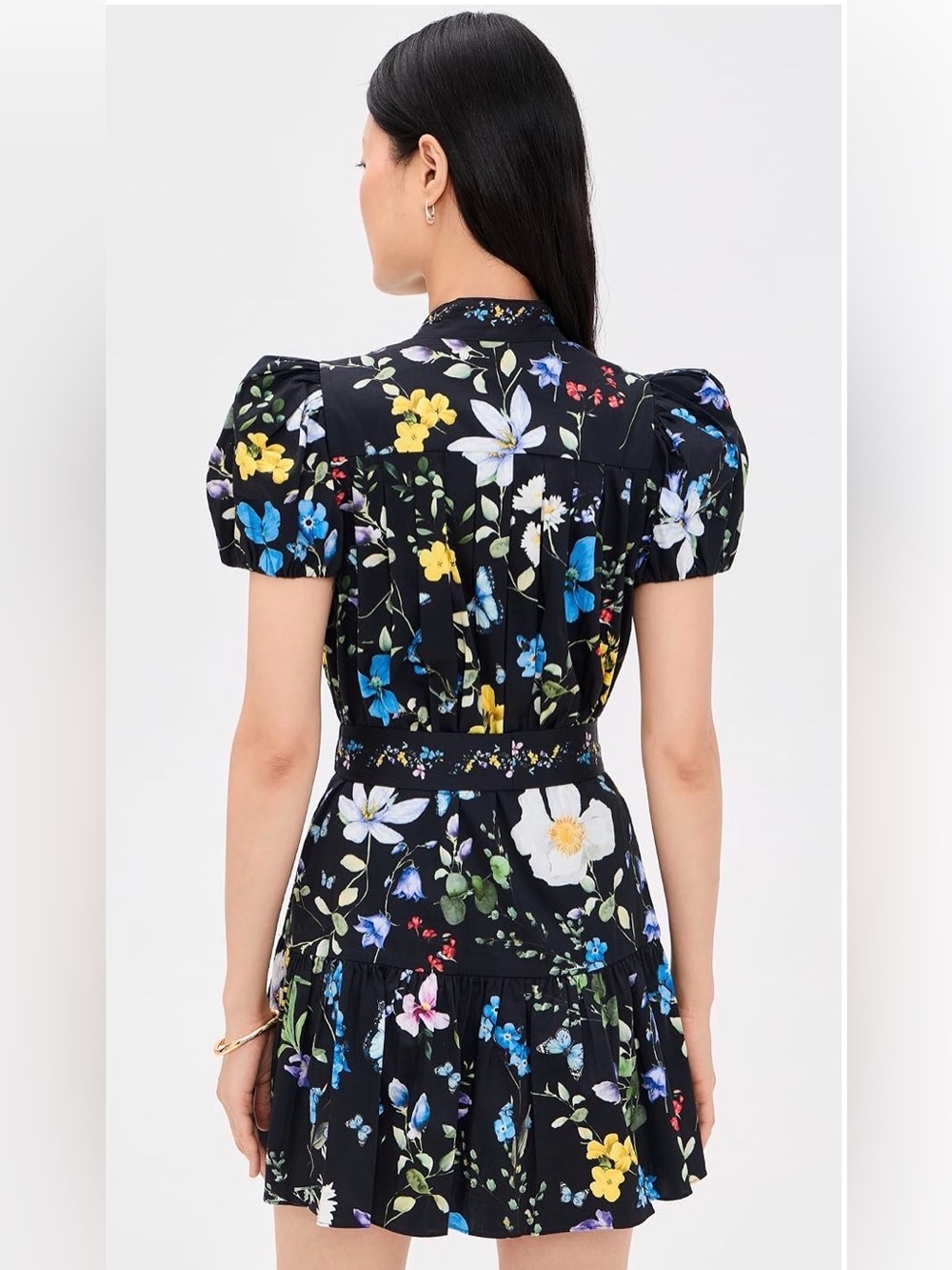 Alice + Olivia Cora Floral Tiered Mini Shirt Dress โ Approx. XS - Picture 4 of 14